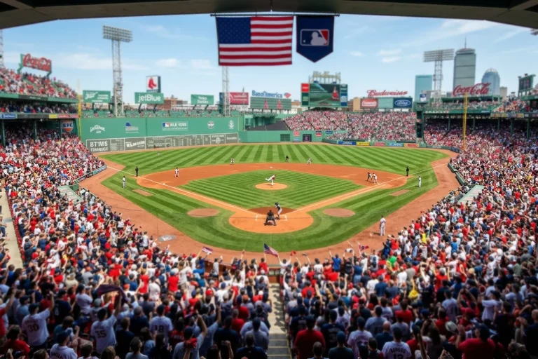 Crowded baseball stadium during a popular MLB game with fans in seats